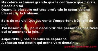 message de colère à un ami