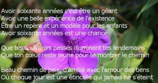 Message pour les 60 ans d'une maman ou d'un papa