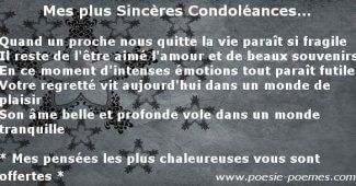 Message amical de Condoléances amicales