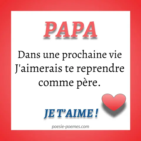 Carte joyeux anniversaire papa Je t'aime