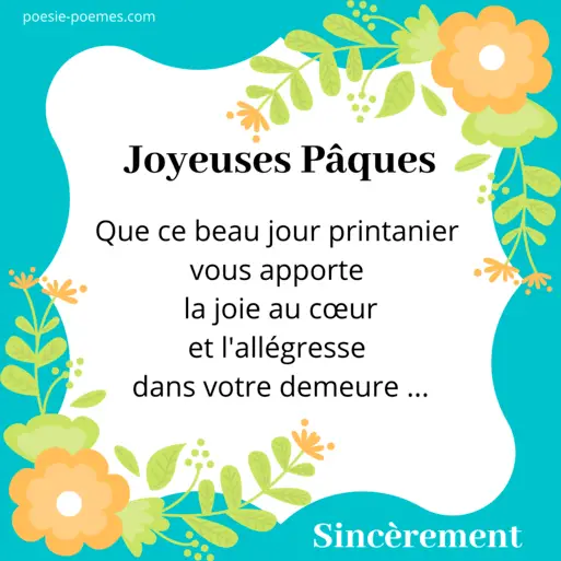 Belle image pour souhaiter de joyeuses Pâques à sa famille et ses amis