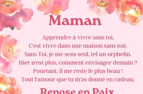 Bel hommage à sa mère: Repose en Paix maman