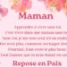 Bel hommage à sa mère: Repose en Paix maman