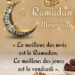 Image pour souhaiter un bon ramadan Moubarak avec des hadiths sur le mois sacré du Ramadhan