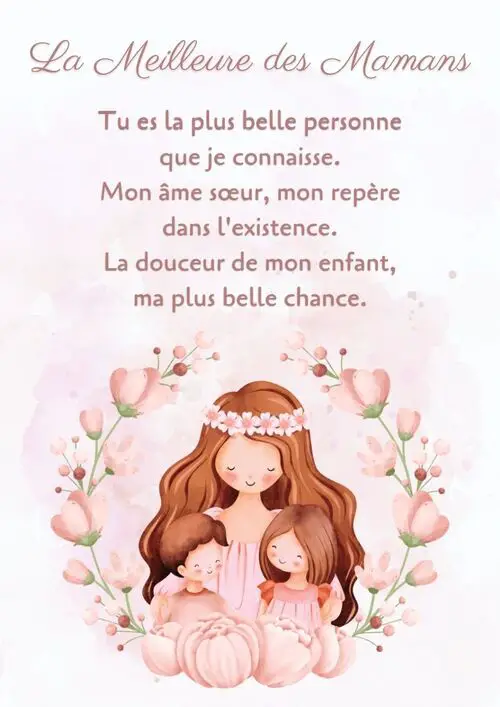 Message d'amour à sa mère pour exprimer sa reconnaissance à sa maman.