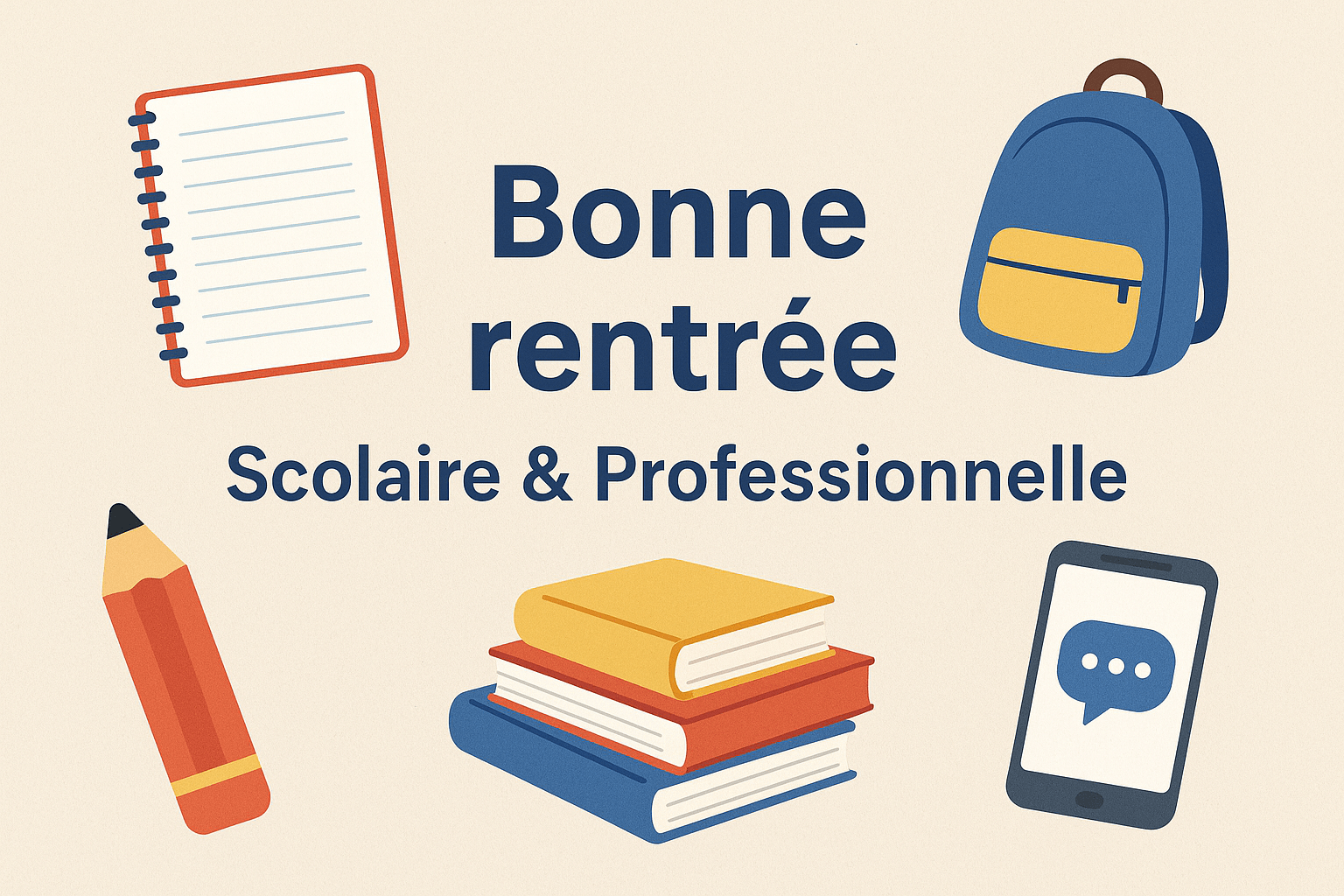 Souhaits bonne reprise professionnelle et souhaiter bonne rentrée scolaire